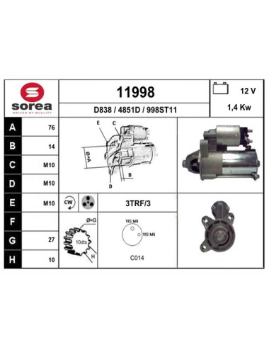 DEMARREUR VL / TRANSIT CONNECT 1,8 TDCi