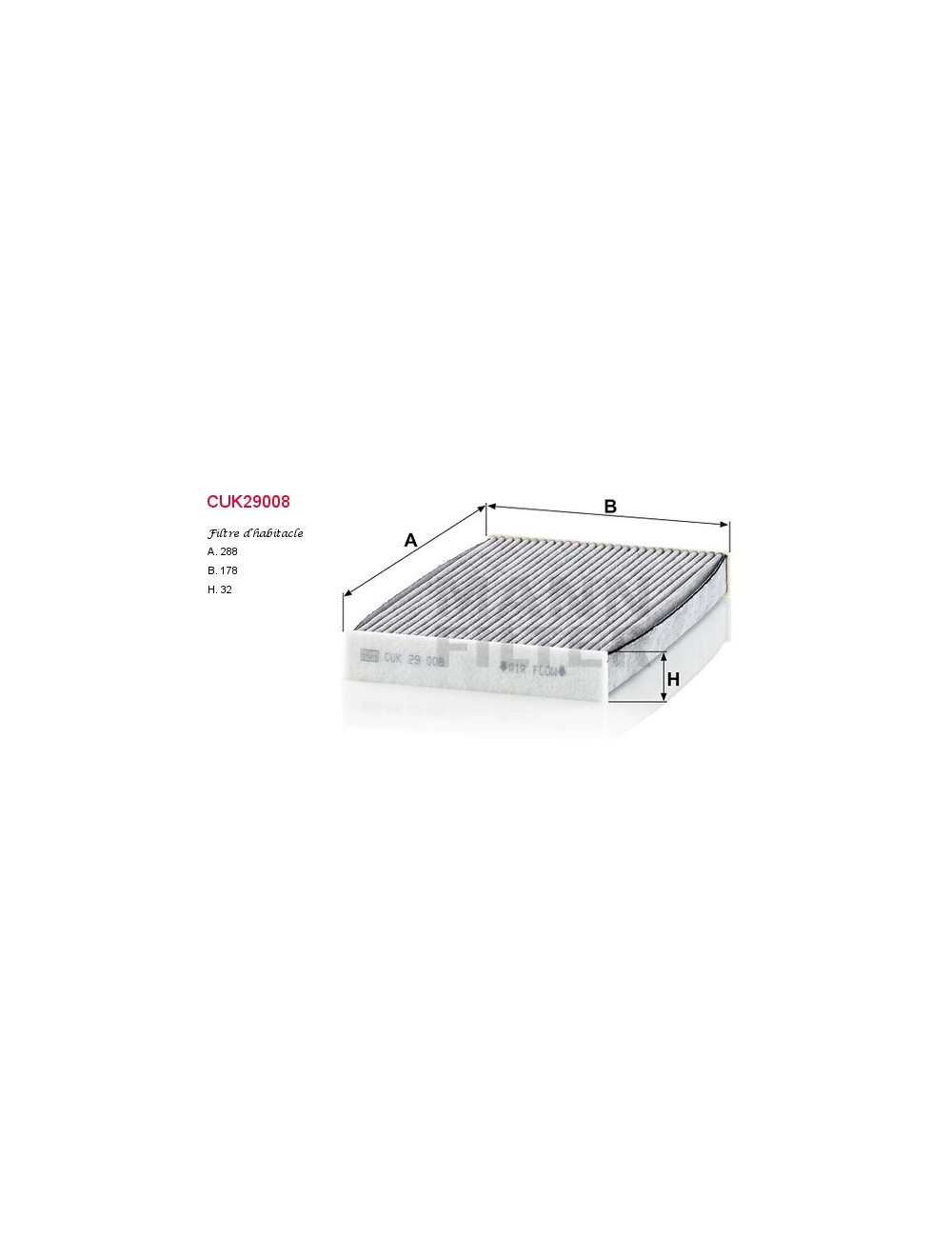 FILTRE A HABITACLE FILTRE A HABITACLE
