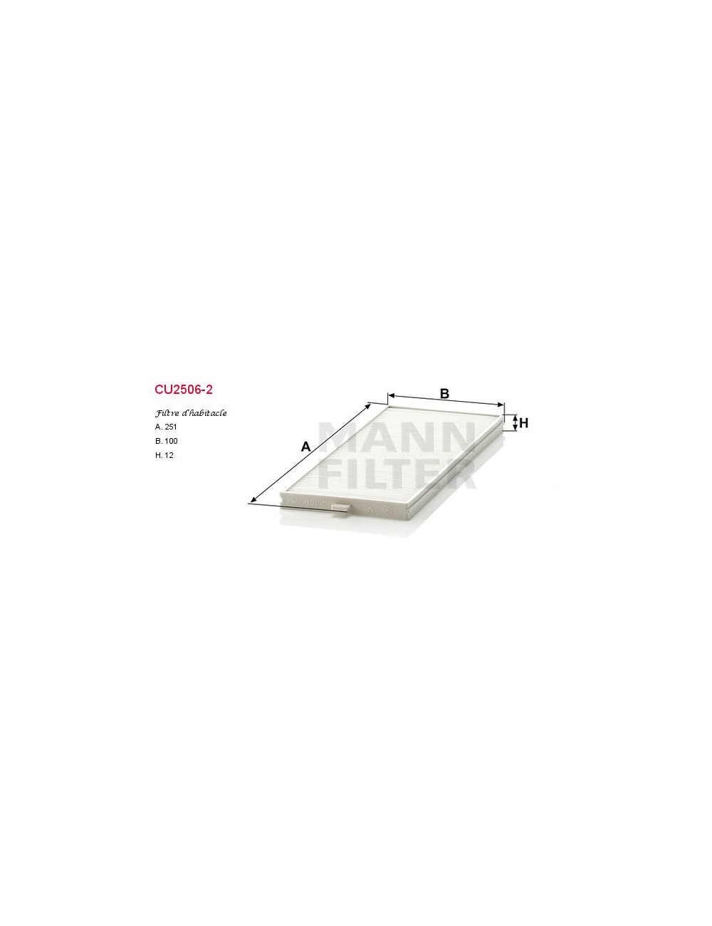 FILTRE A HABITACLE FILTRE A HABITACLE