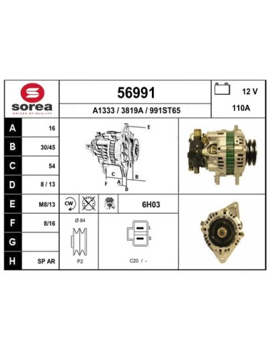 ALTERNATEUR VL / H1 2.5 CRDi