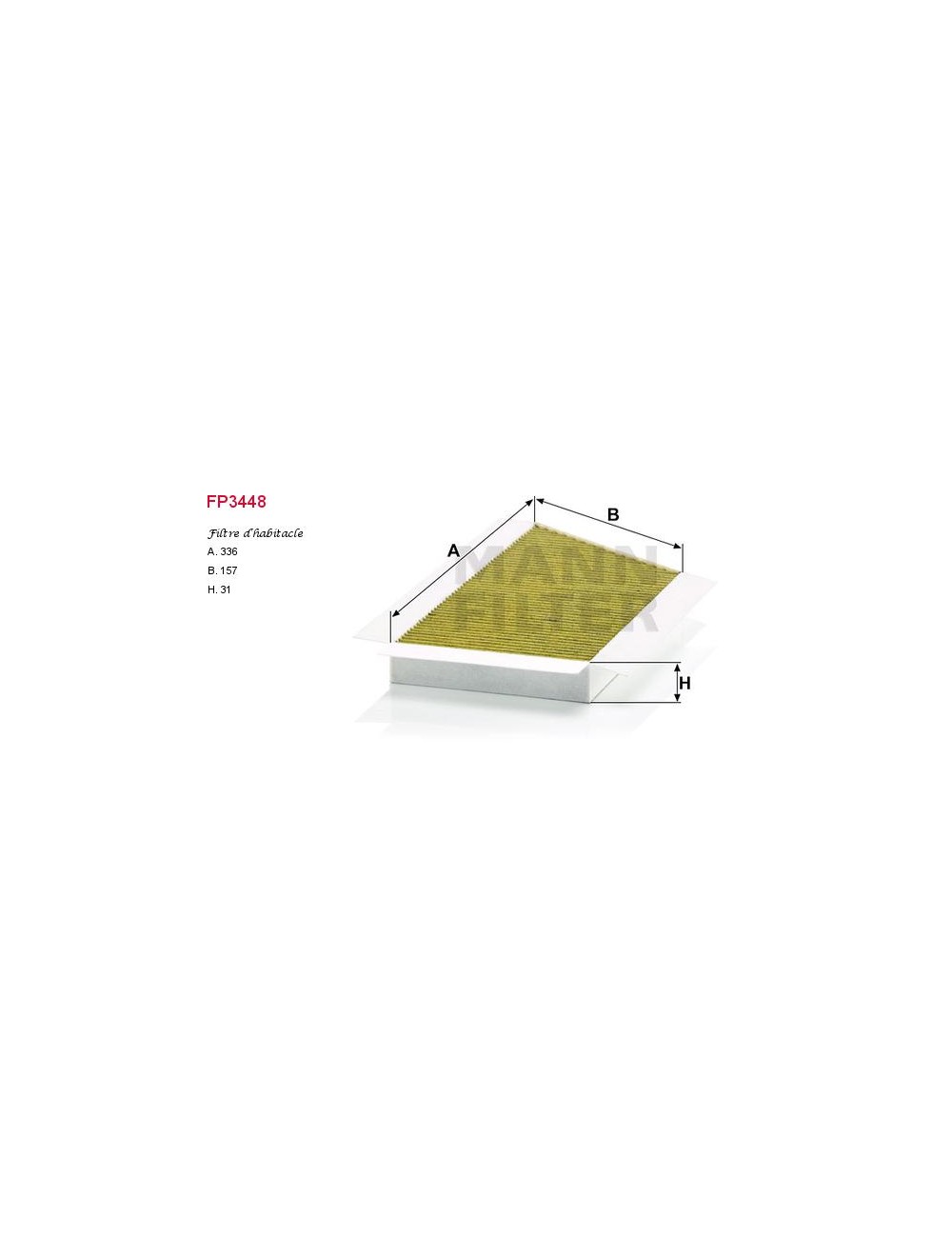 FILTRE A HABITACLE FILTRE A HABITACLE