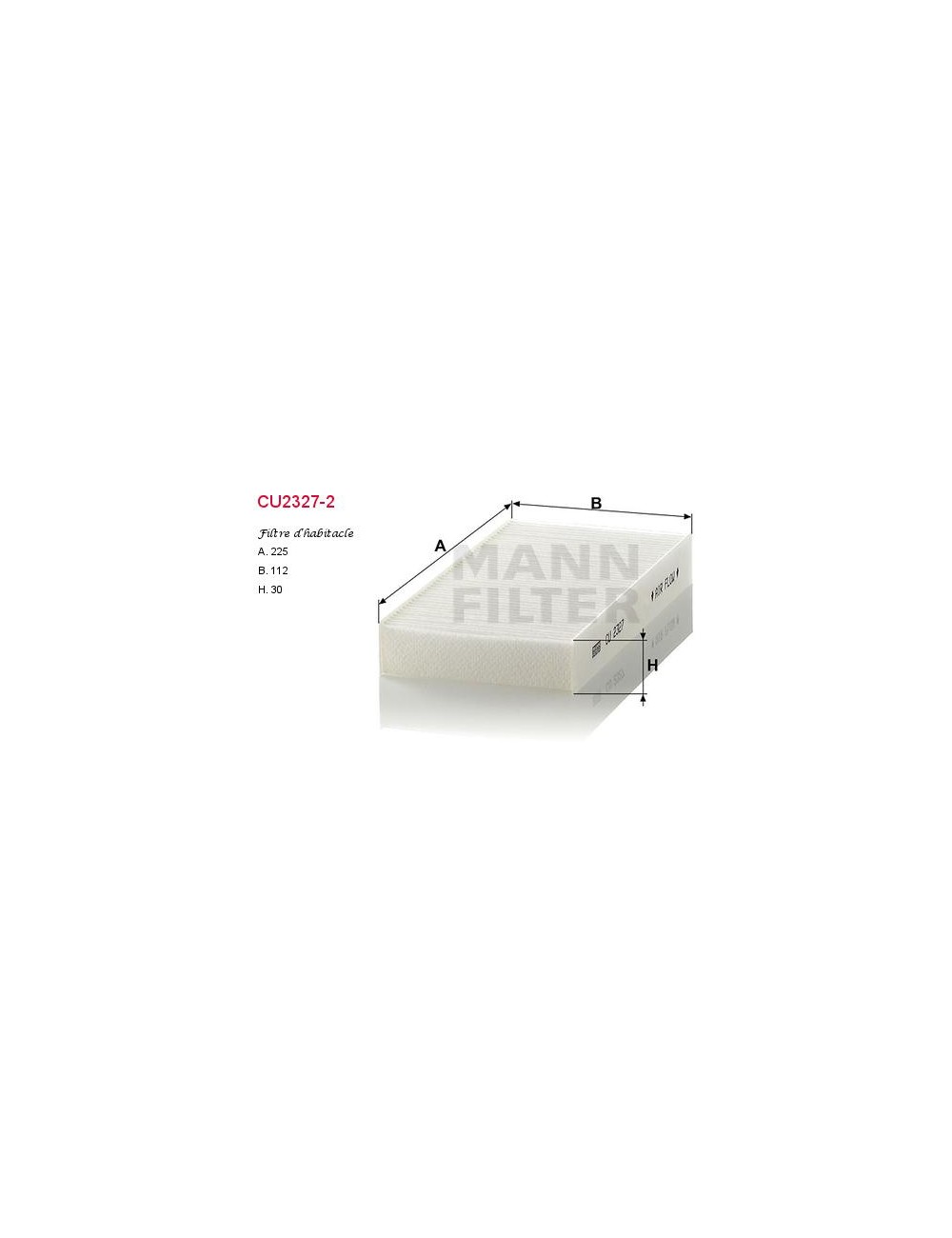 FILTRE A HABITACLE FILTRE A HABITACLE