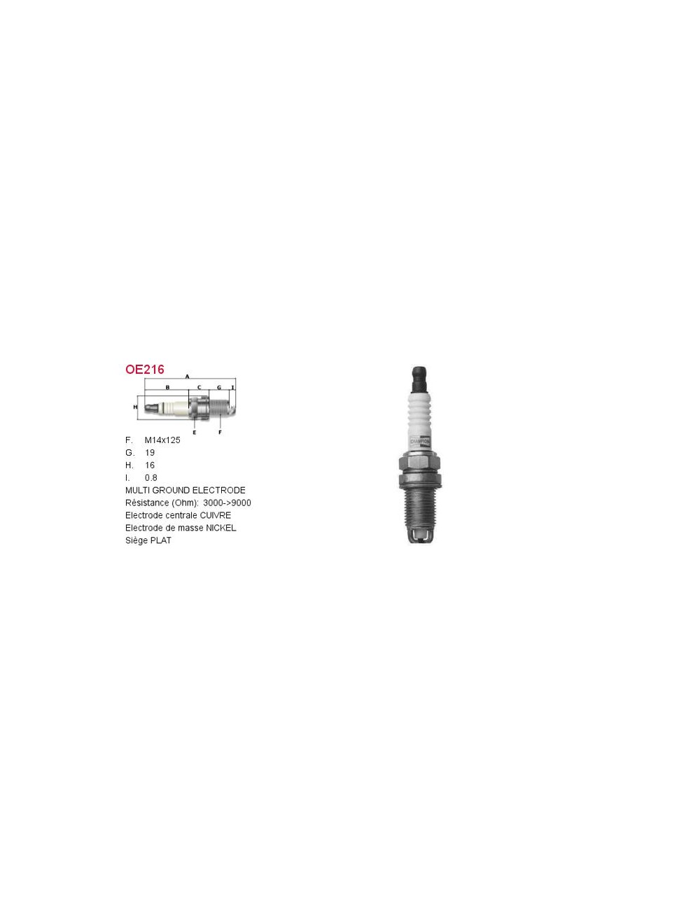 BOUGIE D ALLUMAGE RC7BMC BOUGIE D ALLUMAGE RC7BMC