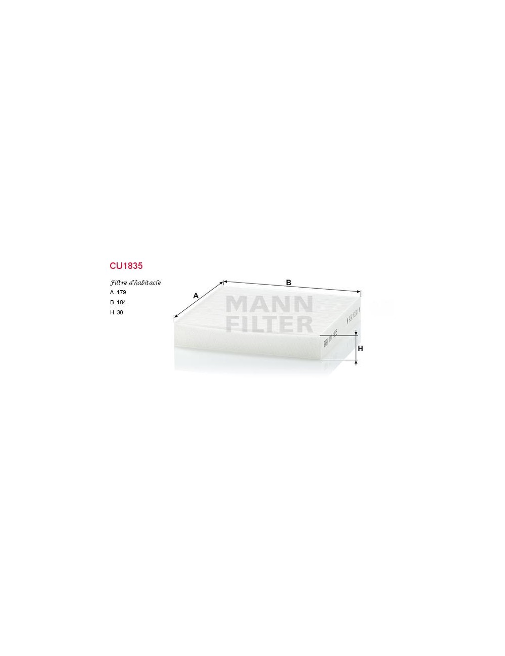 FILTRE A HABITACLE FILTRE A HABITACLE
