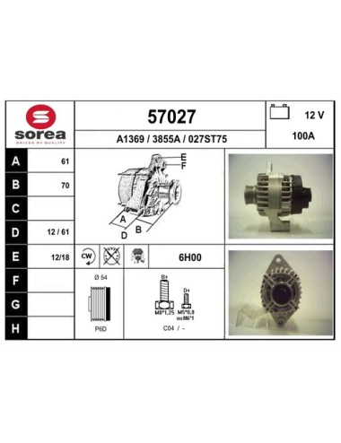 ALTERNATEUR VL / ASTRA 1.9 CDTi