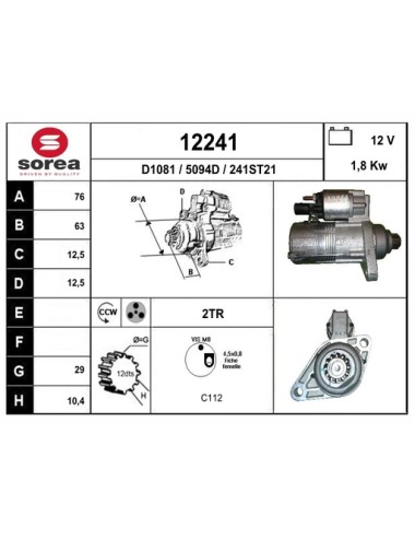 DEMARREUR VL / Audi A3 1,6Tdi