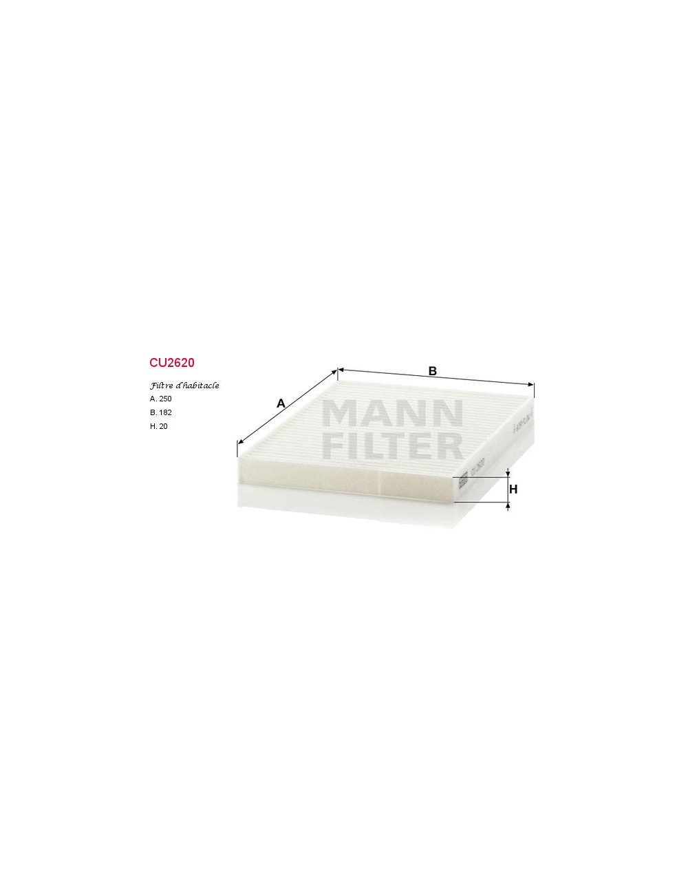 FILTRE A HABITACLE FILTRE A HABITACLE