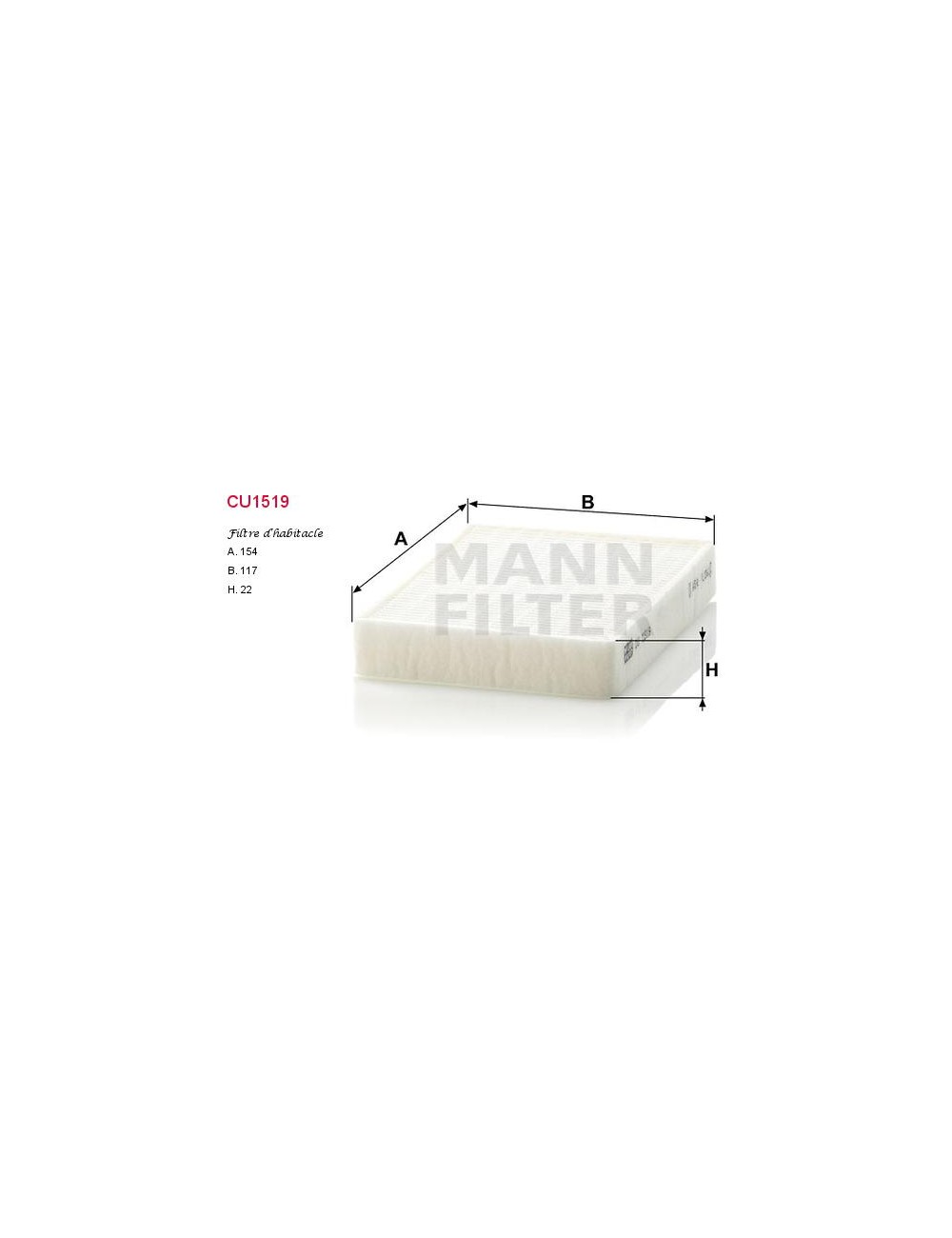 FILTRE A HABITACLE FILTRE A HABITACLE