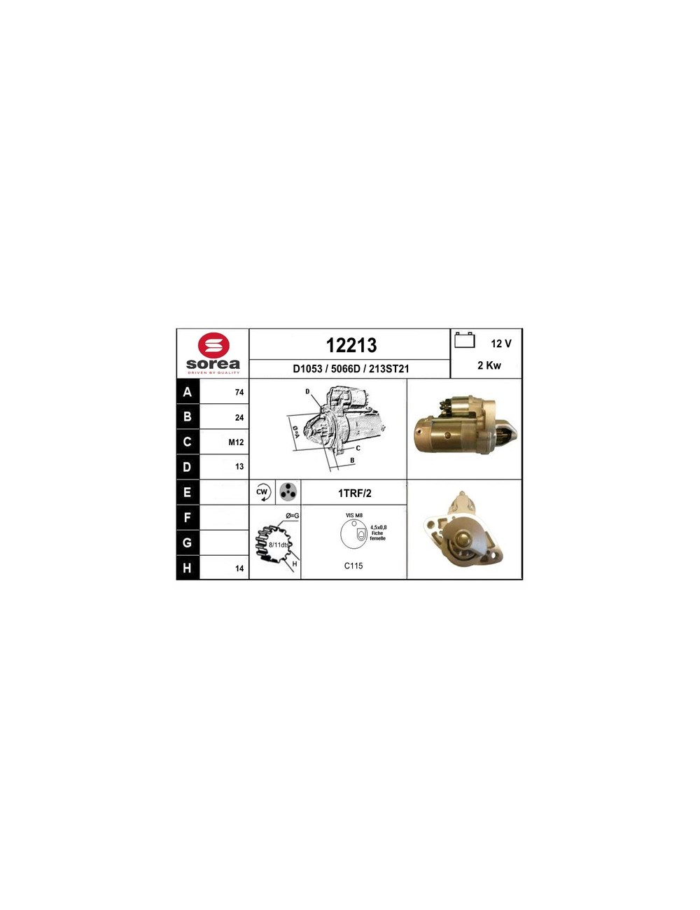 DEMARREUR VL / TOYOTA Auris 2,0 D4d DEMARREUR VL / TOYOTA Auris 2,0 D4d