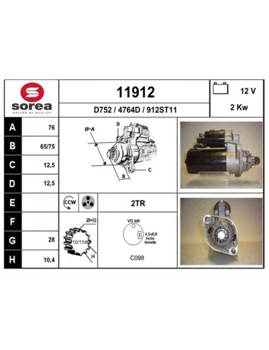 DEMARREUR VL / GOLF IV 1.9D
