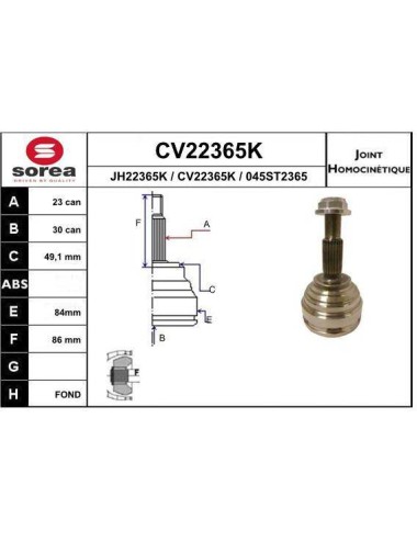 KIT CV JOINT AVEC KR054 / MEGANE II