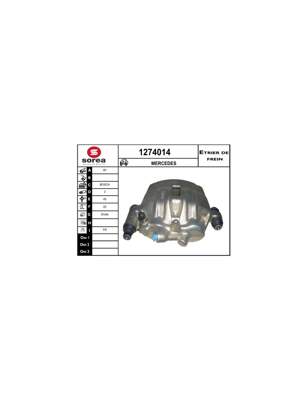 ETRIER DE FREIN - MERCEDES (Light truck ETRIER DE FREIN - MERCEDES (Light truck