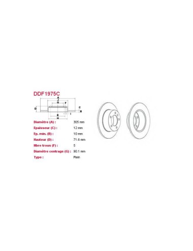 JEU DE 2 DISQUES DE FREIN