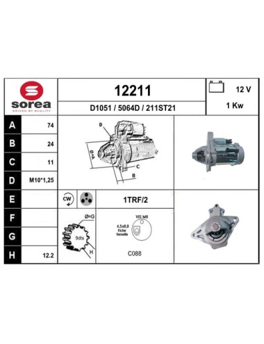 DEMARREUR VL / TOYOTA Auris 1,33Ess