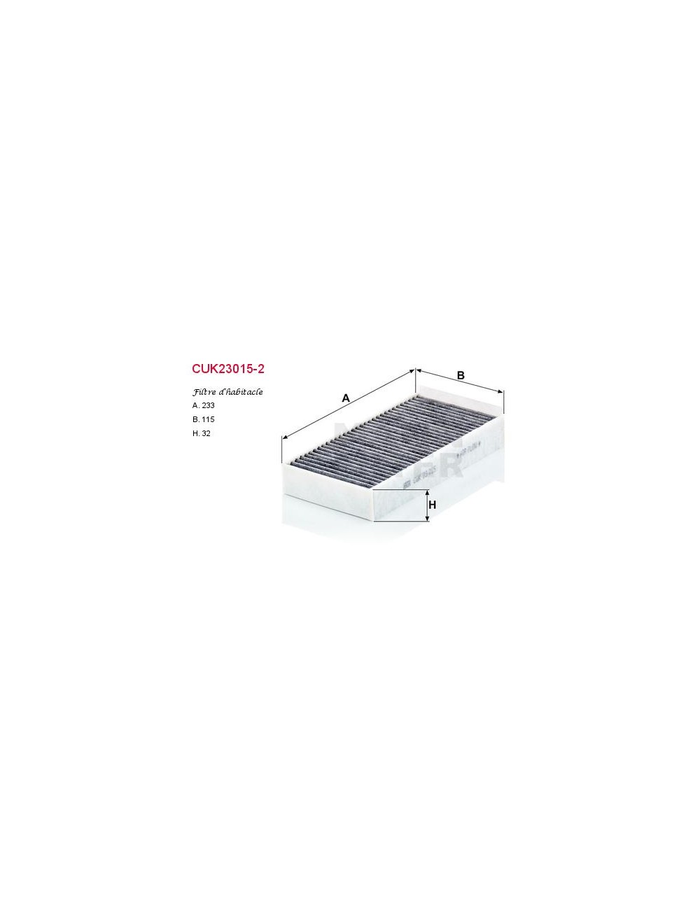 FILTRE A HABITACLE