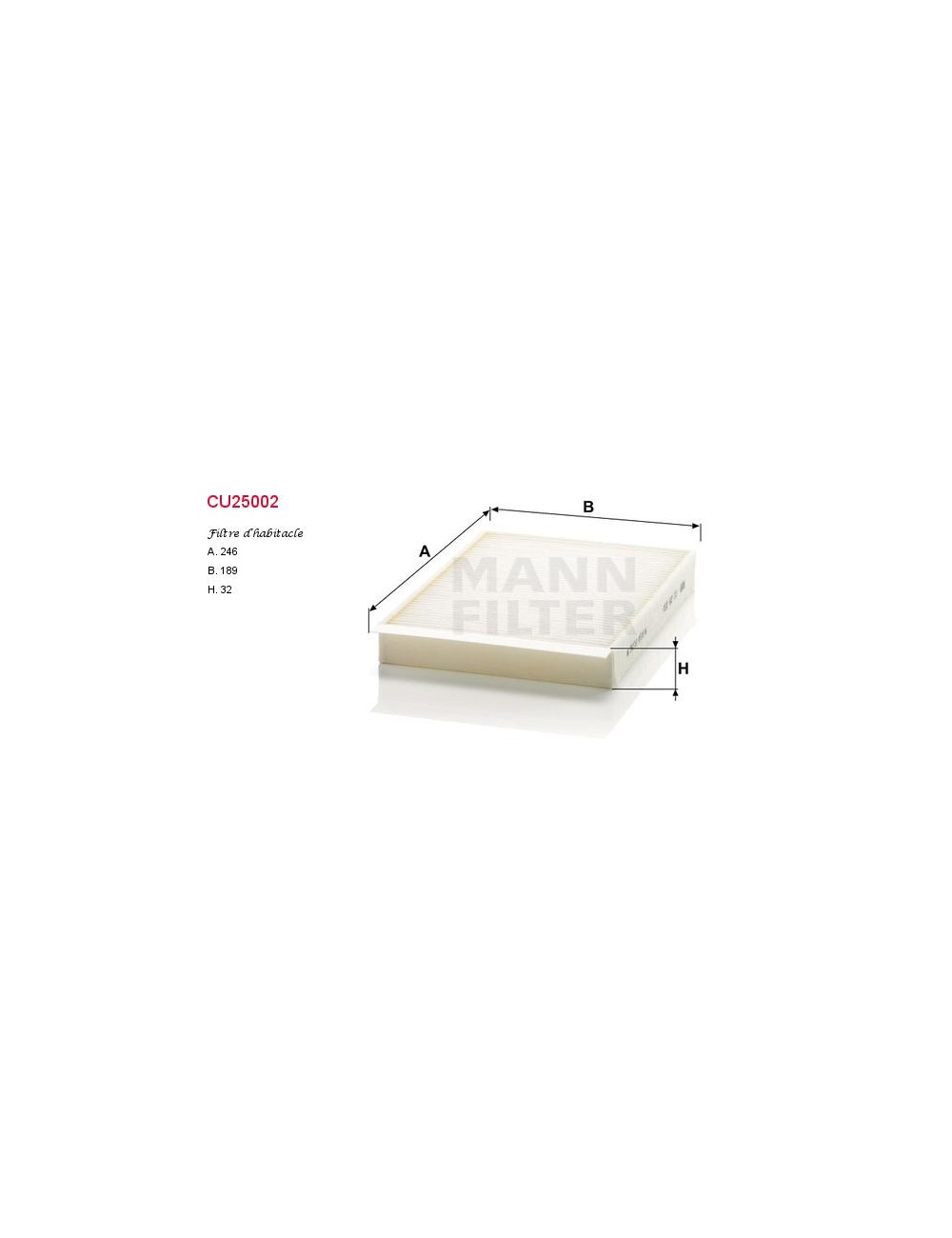 FILTRE A HABITACLE