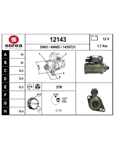 DEMARREUR VL / Audi A3 1,6Tdi