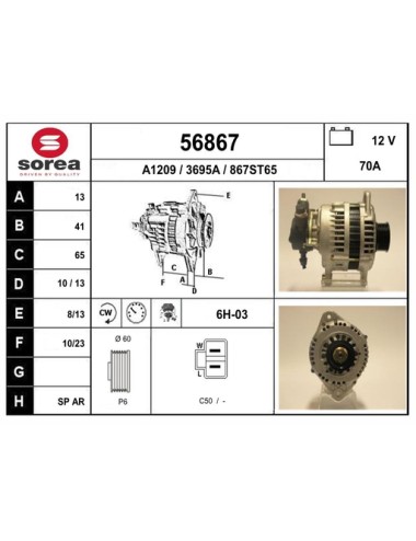 ALTERNATEUR VL / ASTRA 1.7DTI