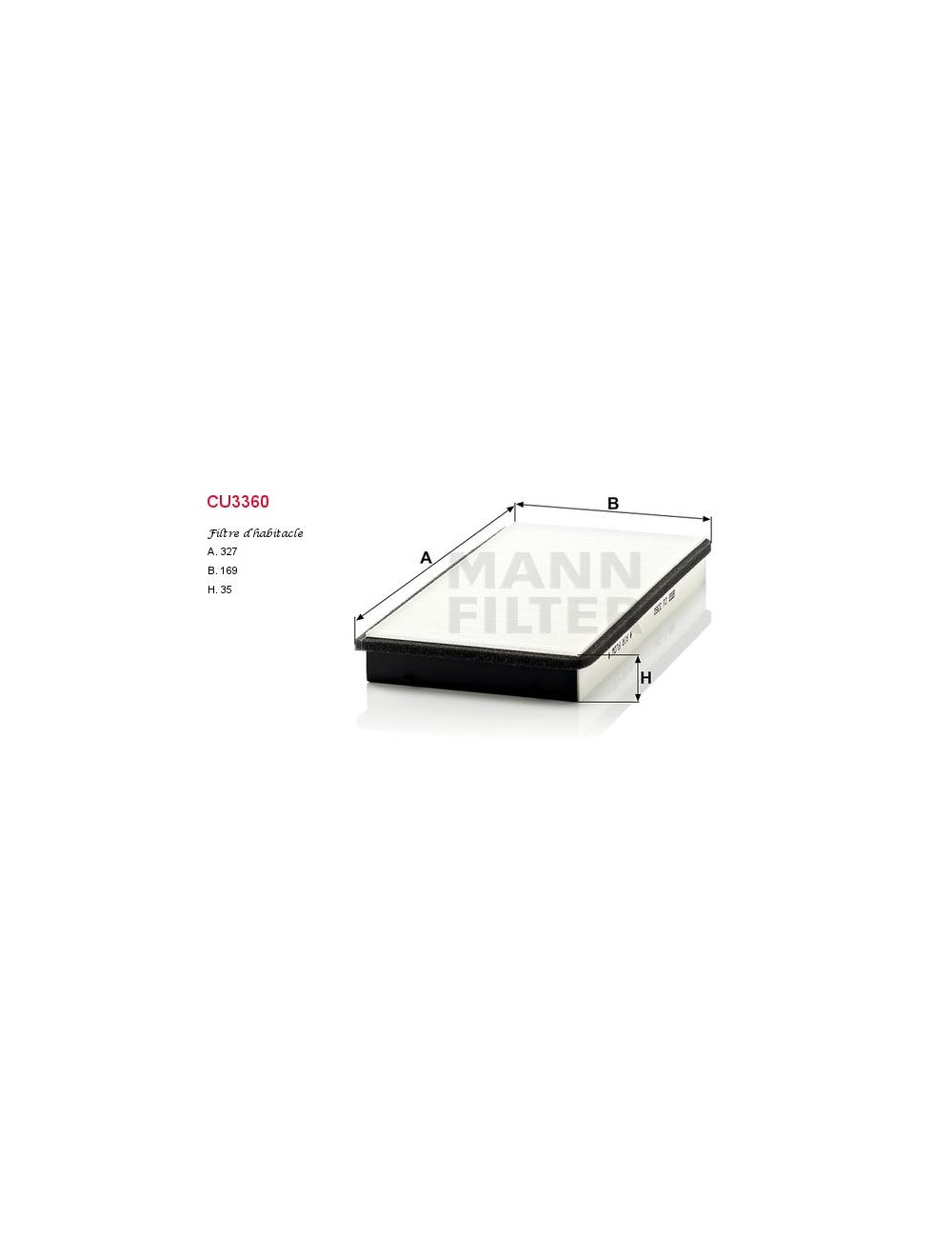 FILTRE A HABITACLE