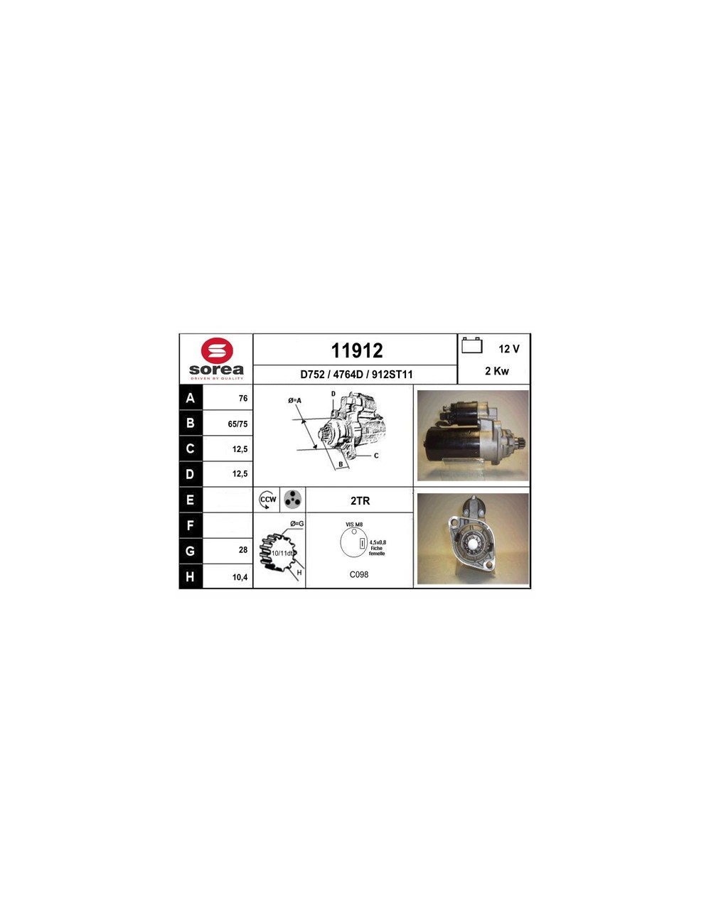 DEMARREUR VL / GOLF IV 1.9D