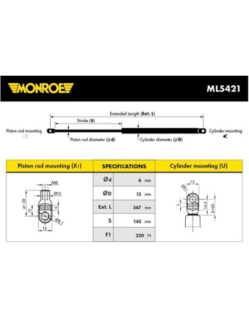 VERIN AV BMW SERIE 3 (E36)