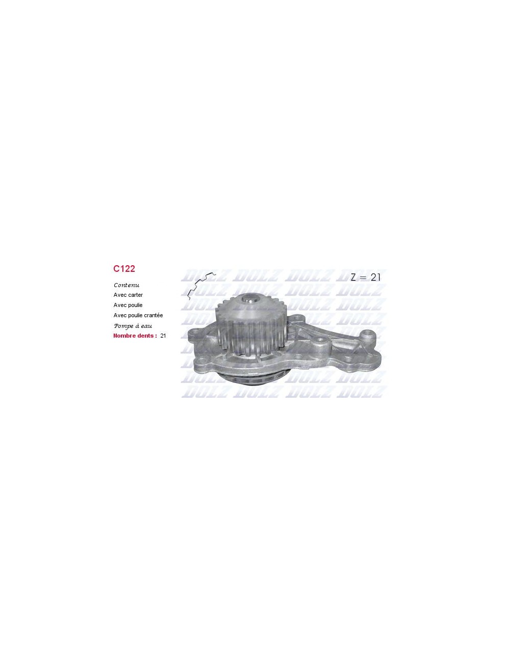 POMPE A EAU PEUGE 206 1.4 HDI