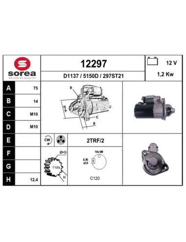 DEMARREUR VL / KIA PICANTO II 1,0 Ess
