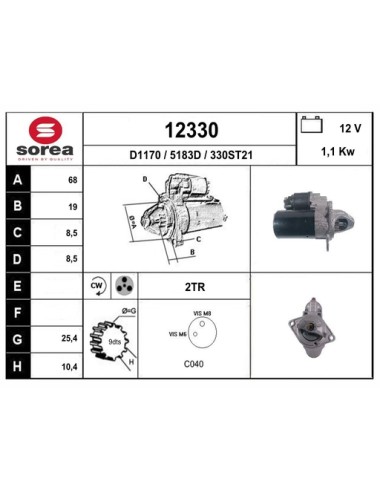 DEMARREUR VL / OPEL ASTRA J 1,4 Ess