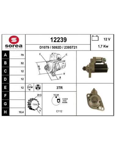 DEMARREUR VL / VW GOLF VII 1,4 Ess