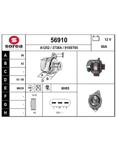 ALTERNATEUR VL / CARINA 2.0i