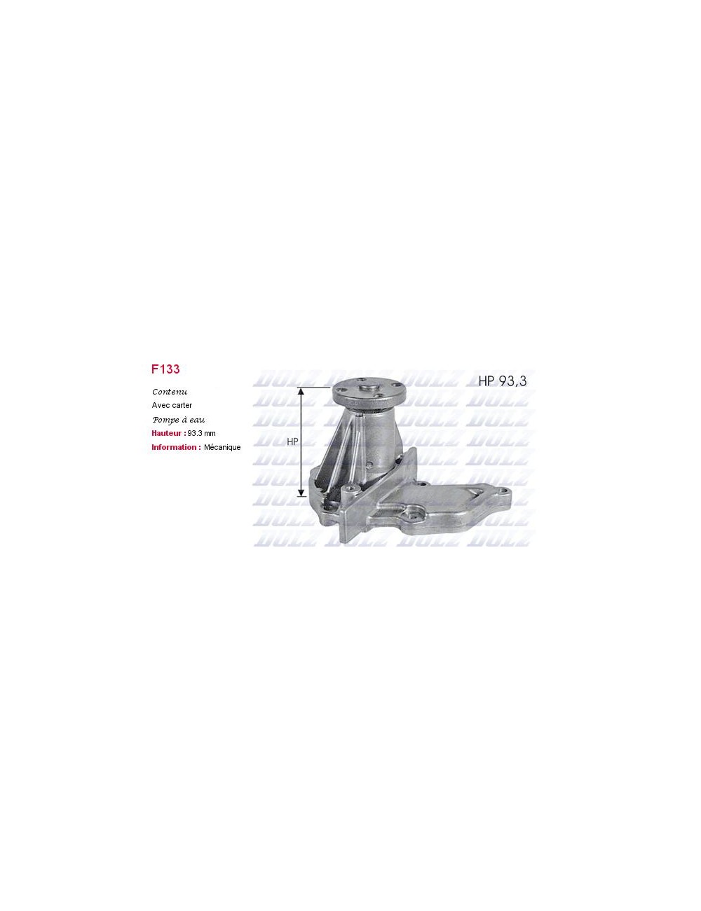 POMPE A EAU FORD FIESTA MOTOR
