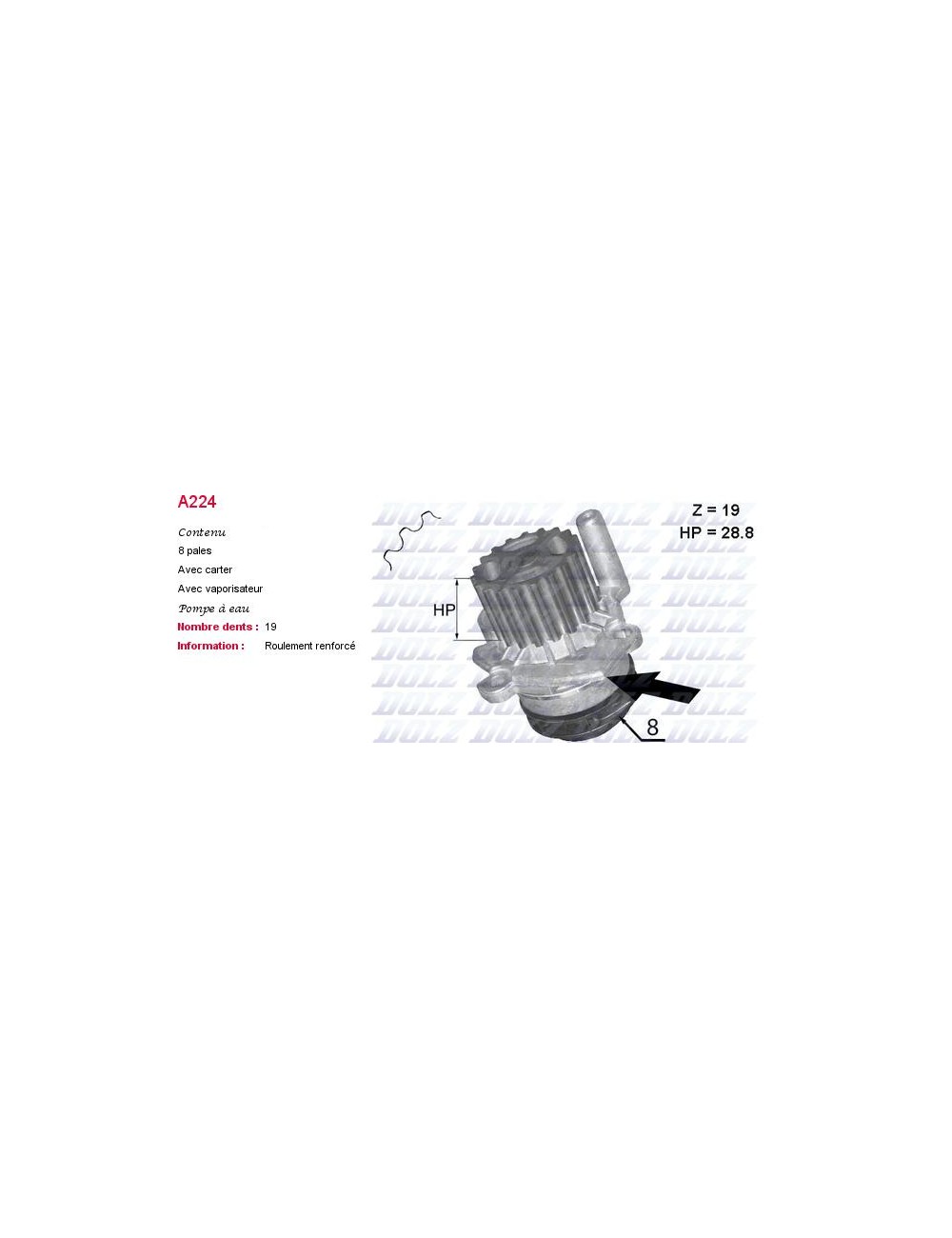 POMPE A EAU VW AmRINGk 2 SK Yeti