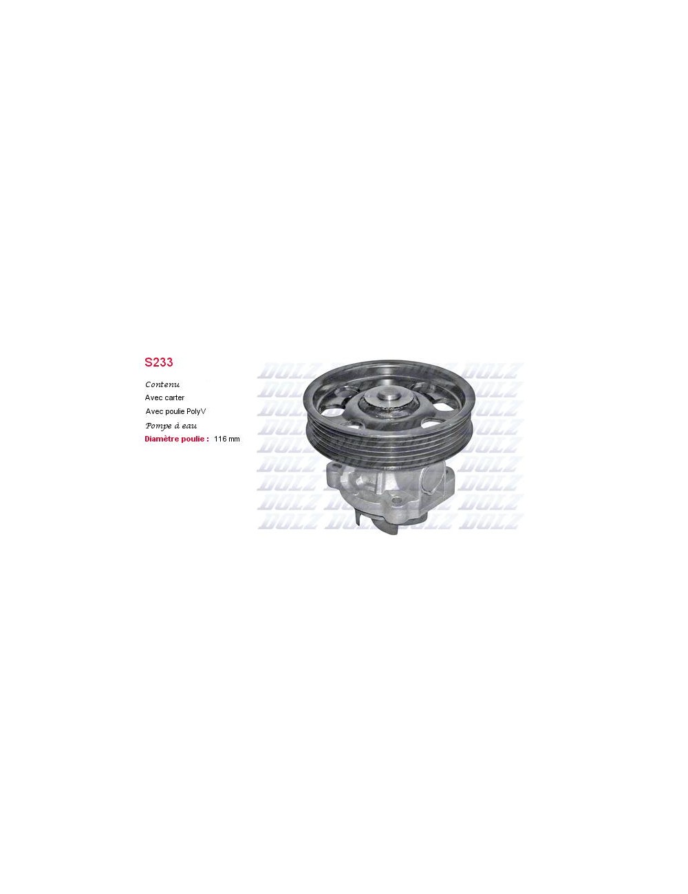 POMPE A EAU FIAT YPSILON 1.3D