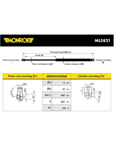VERIN AR TOYOTA YARIS