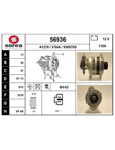 ALTERNATEUR VL / ASTRA 1.7 DTi