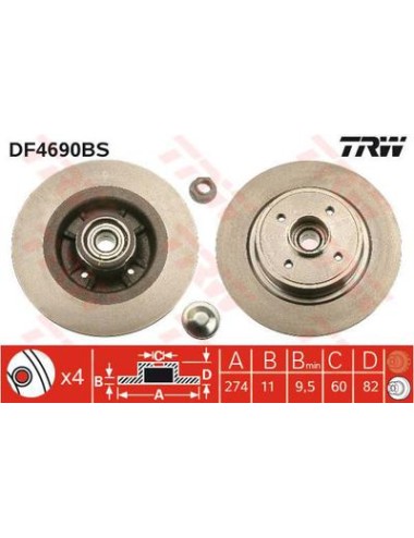 DISQUE UNITAIRE AVEC ROULEMENT