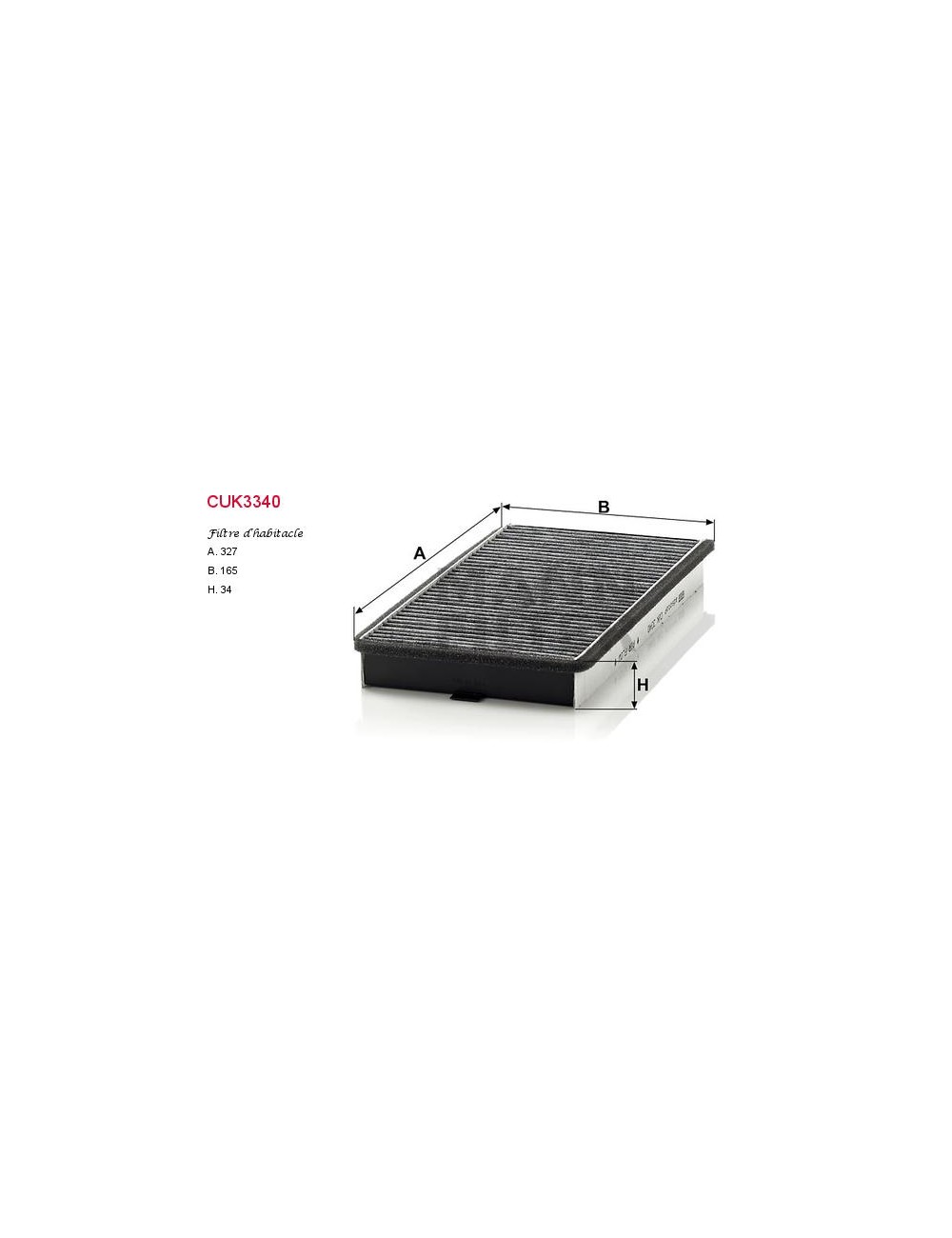 FILTRE A HABITACLE FILTRE A HABITACLE
