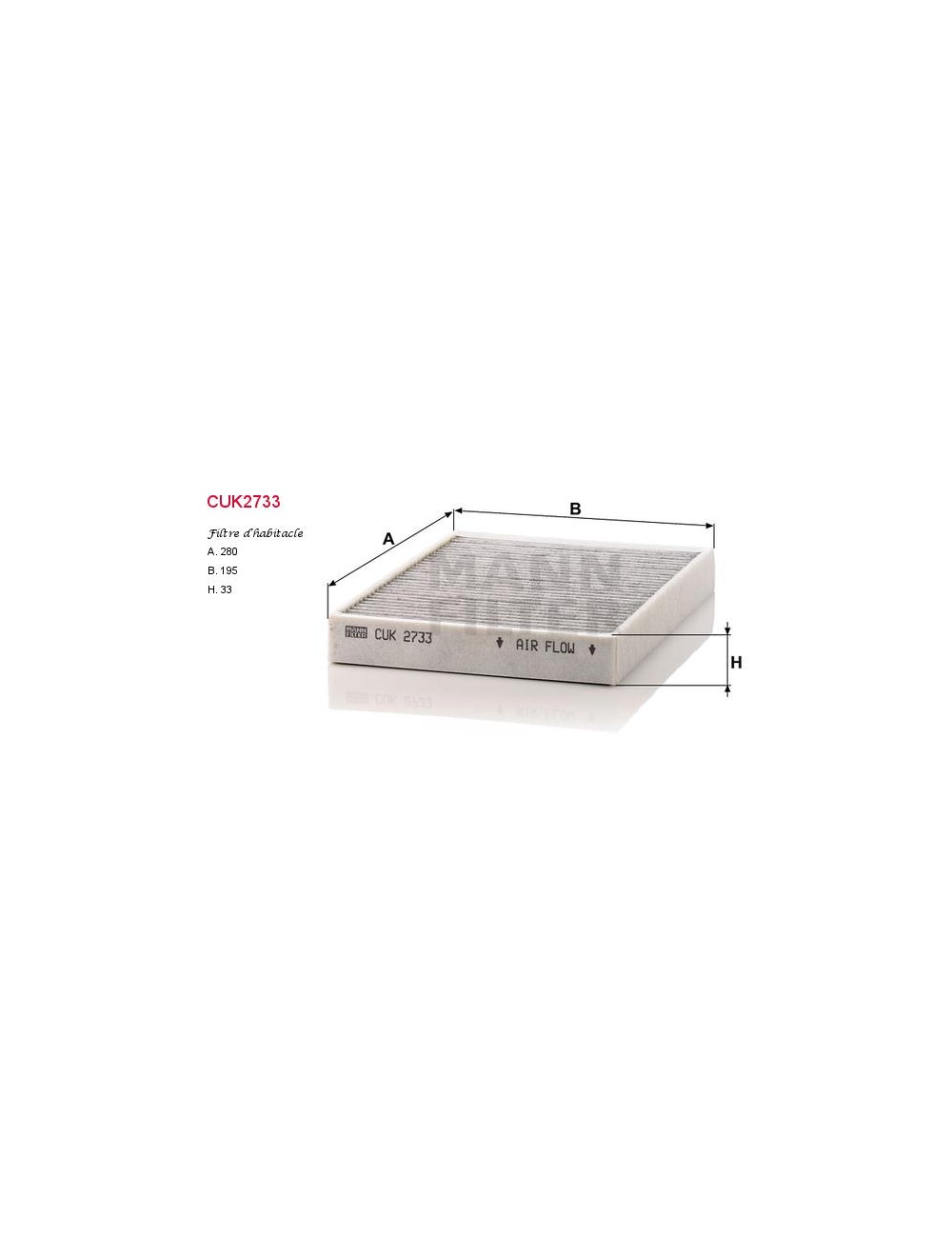 FILTRE A HABITACLE FILTRE A HABITACLE