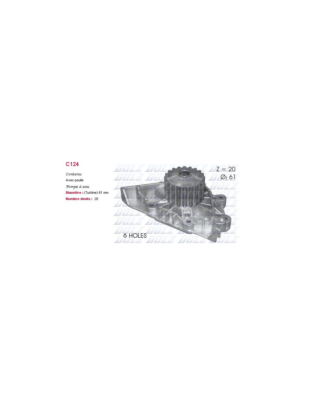POMPE A EAU PEUGE 307 2.0 16V POMPE A EAU PEUGE 307 2.0 16V