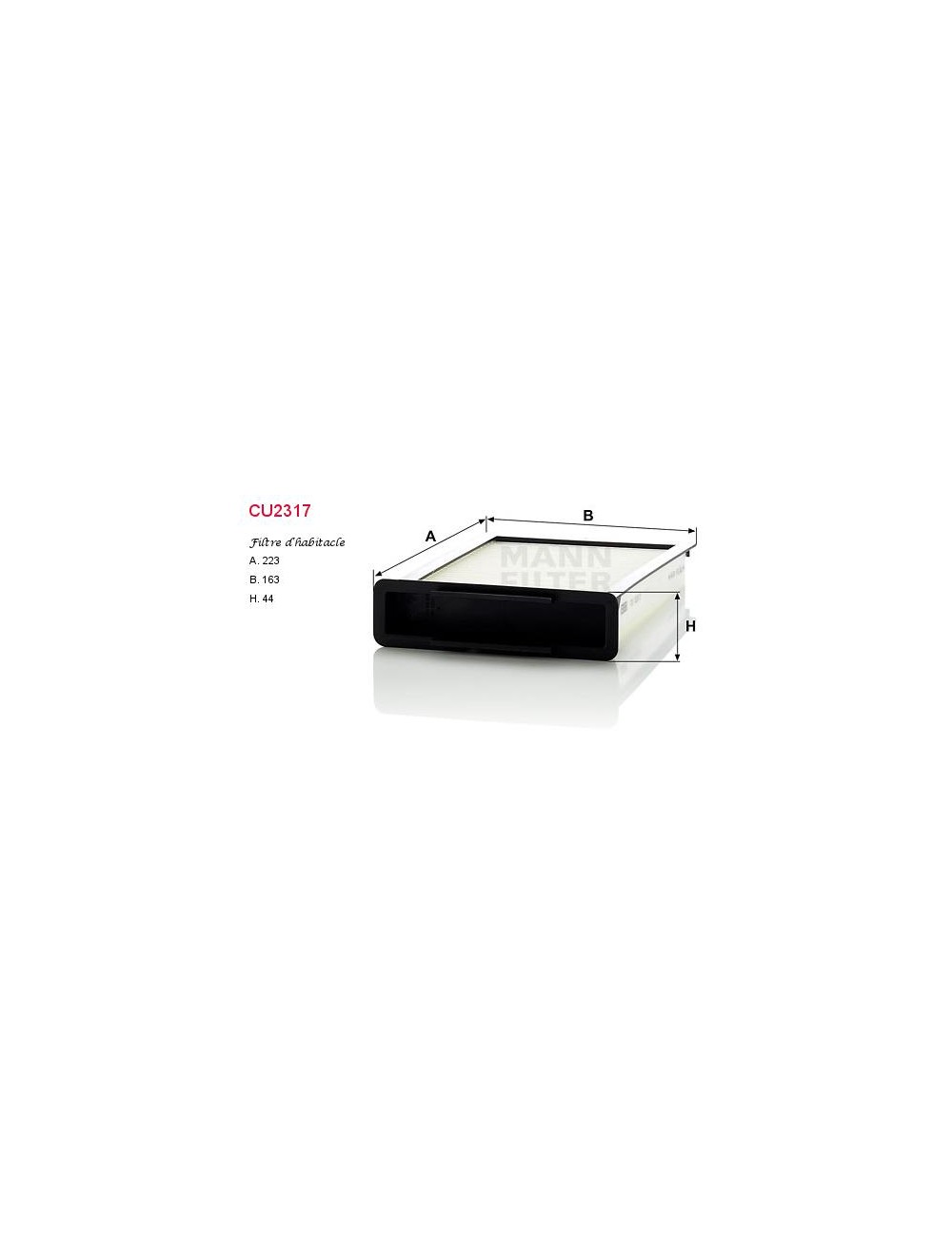 FILTRE A HABITACLE FILTRE A HABITACLE