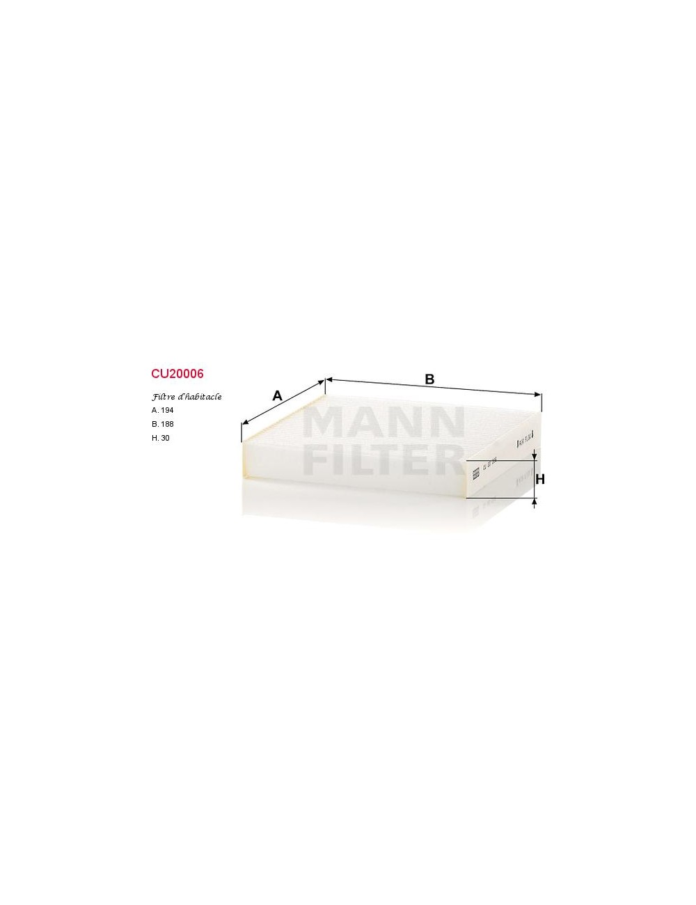 FILTRE A HABITACLE FILTRE A HABITACLE