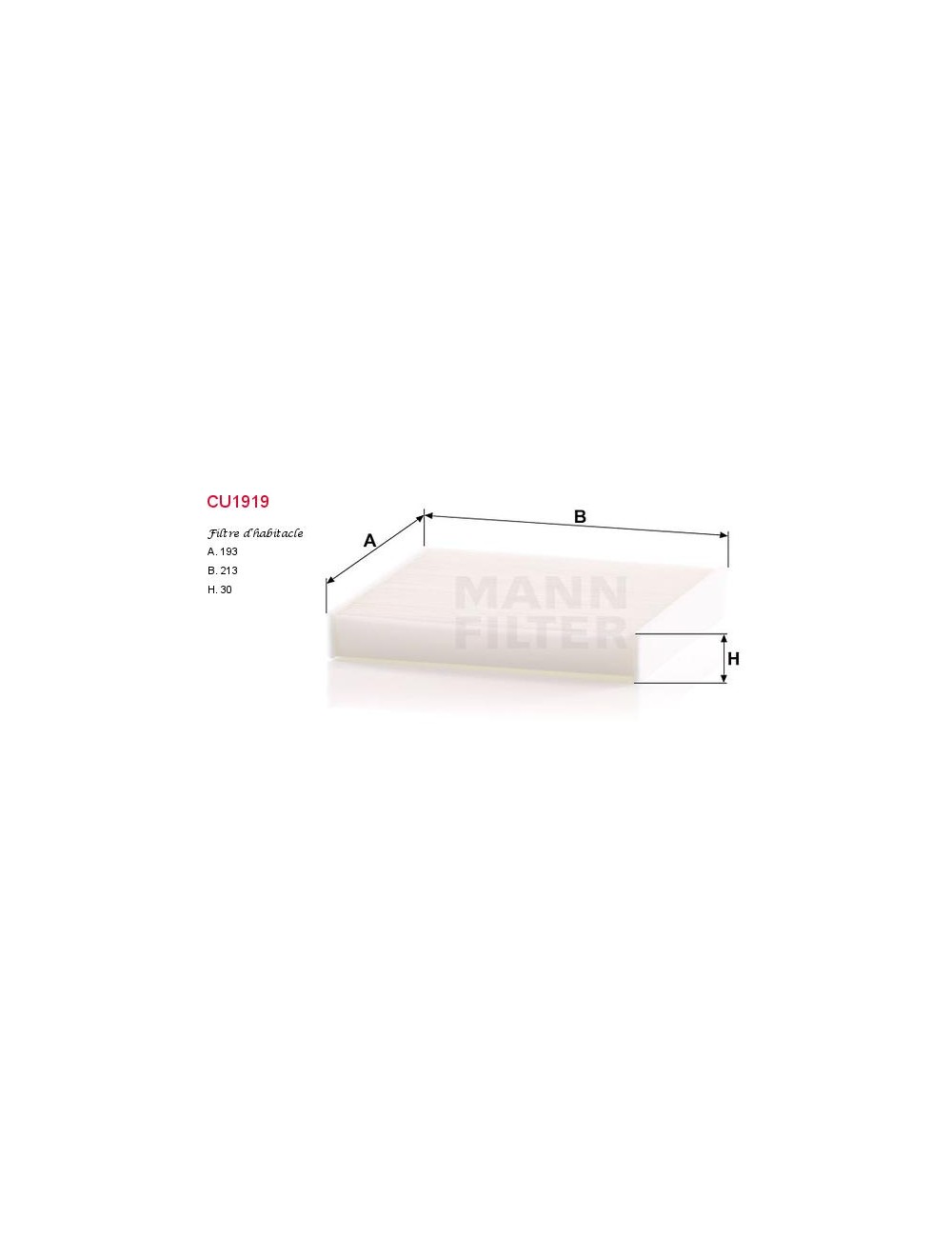 FILTRE A HABITACLE FILTRE A HABITACLE