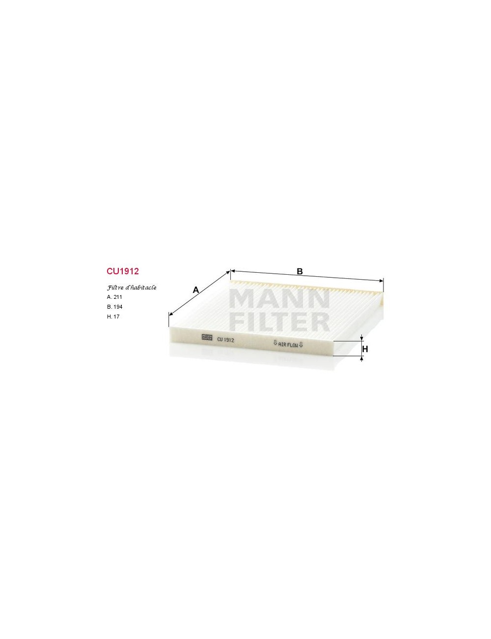 FILTRE A HABITACLE FILTRE A HABITACLE