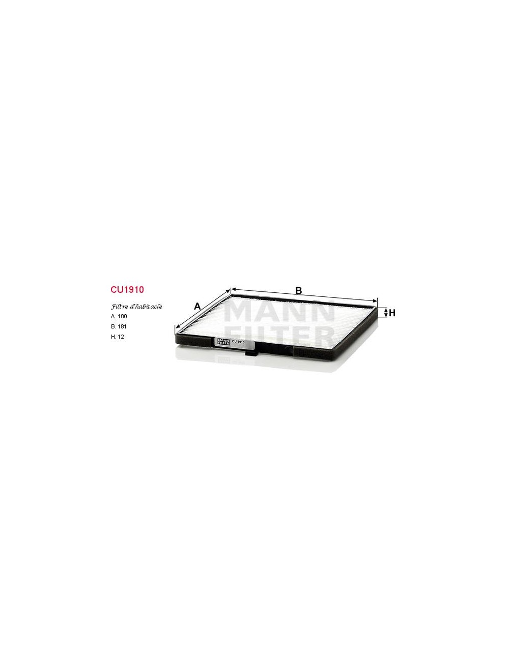 FILTRE A HABITACLE FILTRE A HABITACLE