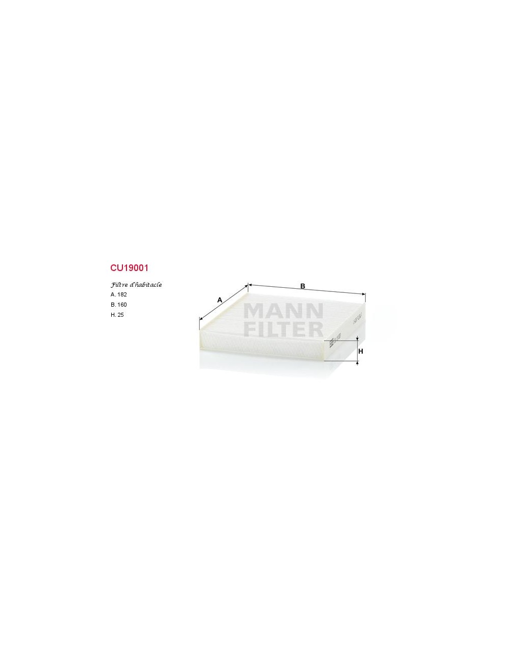 FILTRE A HABITACLE FILTRE A HABITACLE