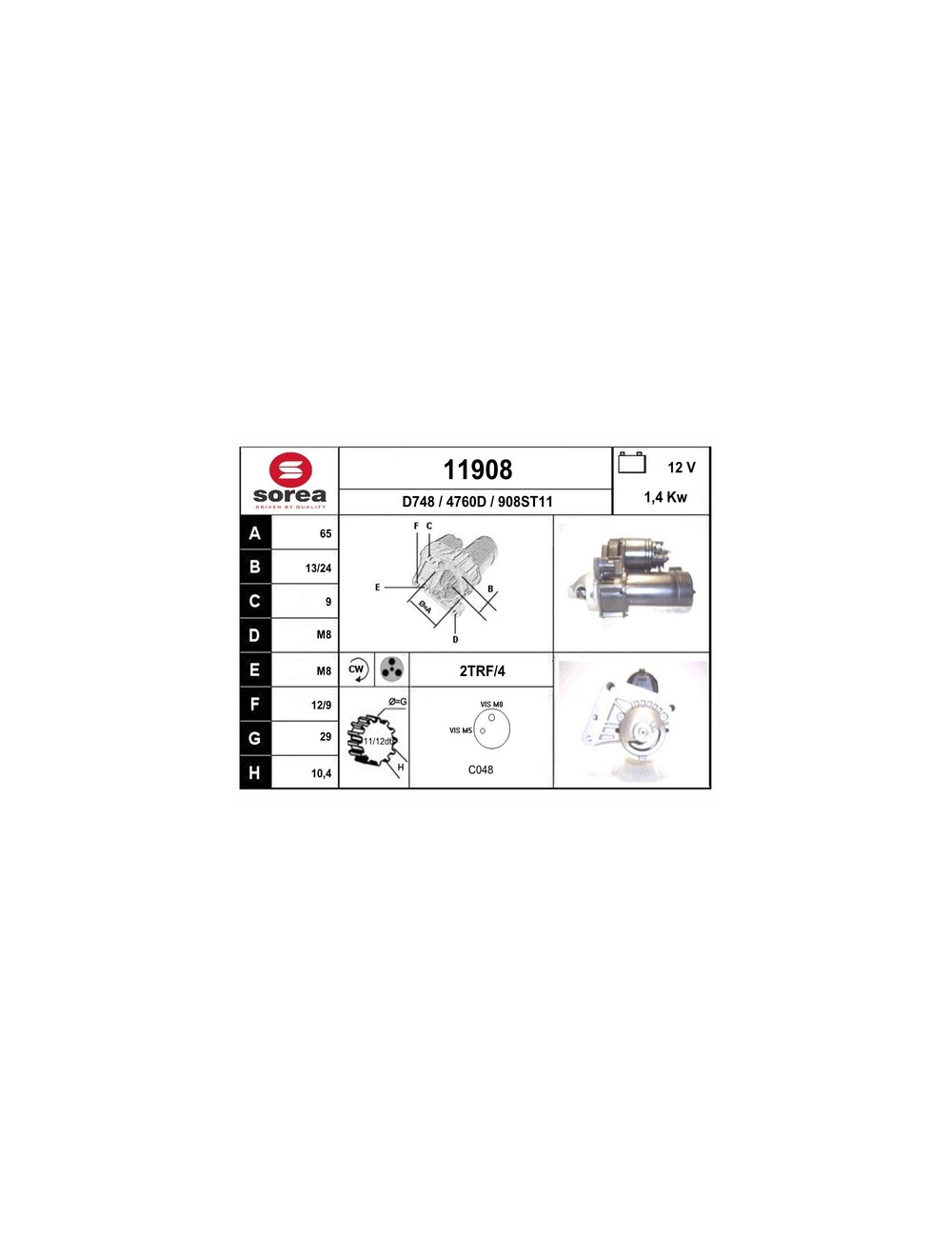 DEMARREUR VL / 1.4HDI DEMARREUR VL / 1.4HDI