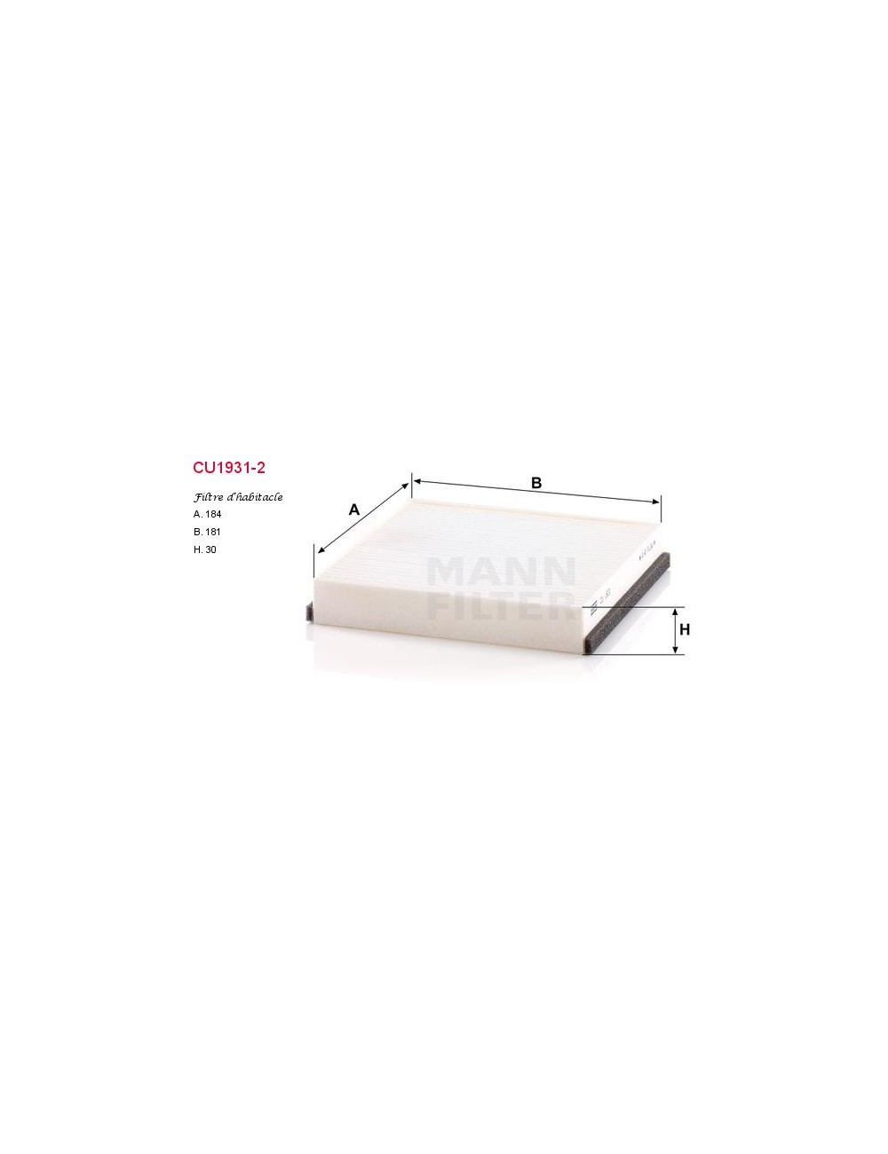 FILTRE A HABITACLE FILTRE A HABITACLE