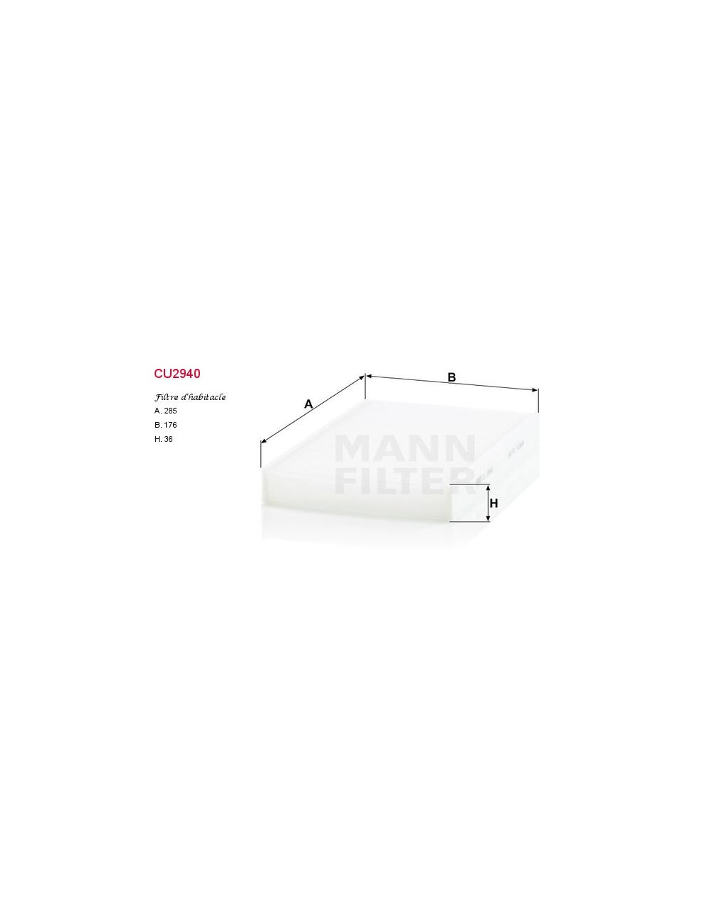 FILTRE A HABITACLE