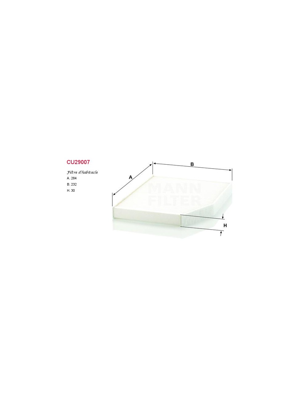 FILTRE A HABITACLE