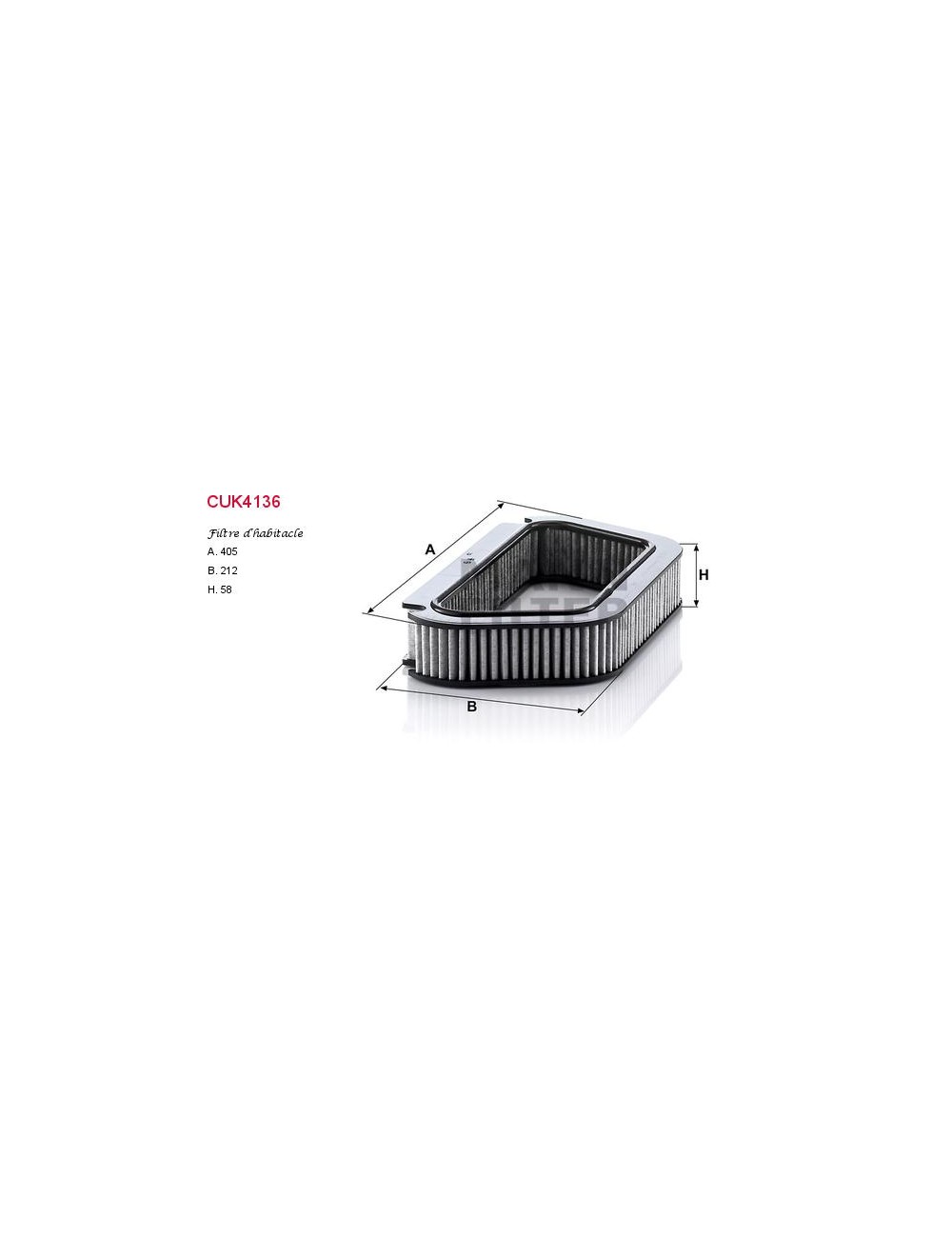FILTRE A HABITACLE FILTRE A HABITACLE
